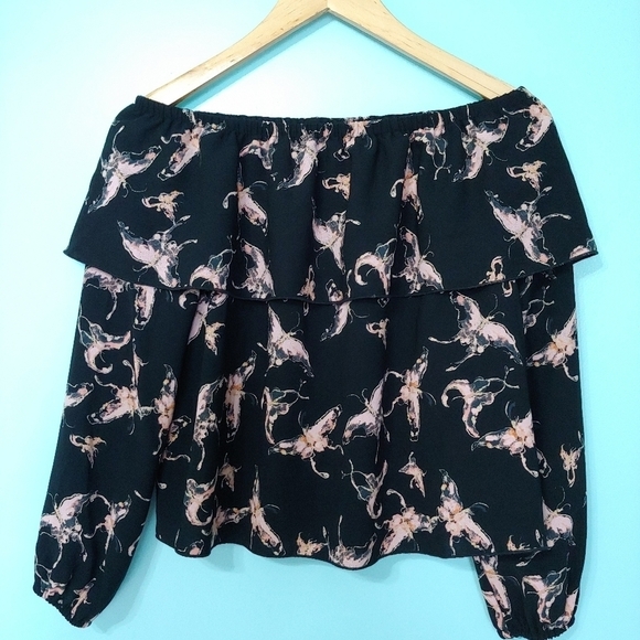 Aritzia Wilfred Morel Butterfly Off The Shoulder Ruffle Top XXS - Picture 3 of 9